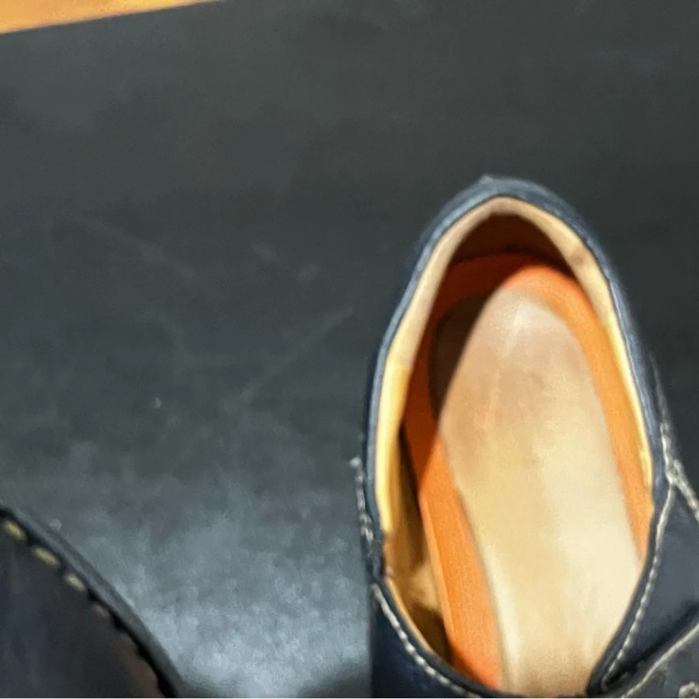 Born WoMen's Leather Casual Slip-On Loafers - Dark Blue 10